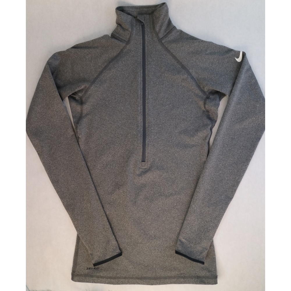 Nike Pro Hyperwarm 1/2 Zip Top in Heather Gray